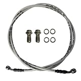 Vanlison 82' / 210CM Braided Hydraulic Brake Hose Line with 2 Banjo Nuts Universal Brake Line Compatible with GY6 Kazuma Sunl Taotao Roketa Jonway Scooter Moped Dirt Bike Go Kart ATV 10MM Banjo Ends