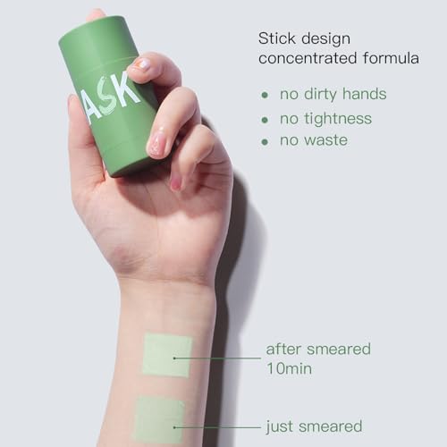 Green Tea Mask Stick,Green Tea Mask Stick Blackhead Remover, Green Tea Face Mask for Purifying,Moisturizing,Oil Control Reduce for Women And Men,All Skin Types (B) - Image 3
