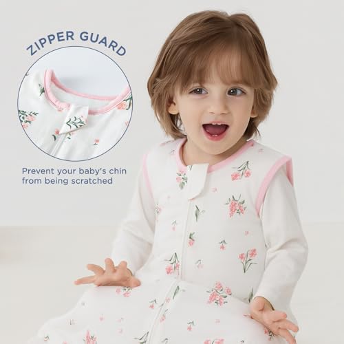Image of Duomiaomiao 1.5 TOG Baby Sleep Sack 100% Cotton Four Season Baby Wearable Blanket, Breathable Comfy Toddler Sleeping Bag