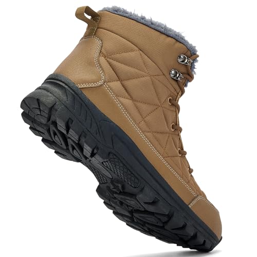 UPSOLO Men's Snow Winter Boots Lightweight Waterproof Fur Lined Anti-slip Cold Weather Shoes2