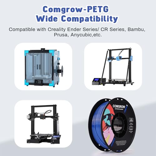 Image of Comgrow PETG 3D Printer Filament 1.75mm, High Precision and Tough 3D Printer Filament (2LBS), Dimensional Accuracy + /- 0.02 mm, Fit Most 3D Printers Dark Blue