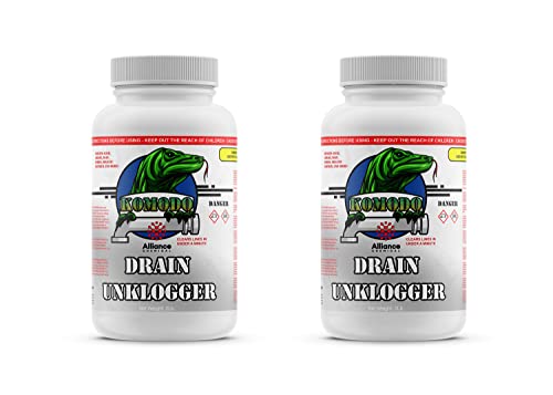 Komodo Drain Cleaner - 4 lbs (2 Pack) - Industrial-Strength Caustic Soda for Tough Drain Blockages