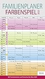  Familienplaner Farbenspiel 2023: Familienkalender, 5 breite Spalten, guter Überblick durch farbliche Wochen. Mit Ferienterminen, Vorschau bis März 2024 und nützlichen Zusatzinformationen.
