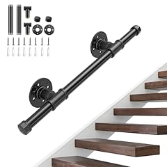 Corrimano Per Scale Interne, SenDeluz Corrimano Scale da 50cm per Interni ed Esterni, Passamano Scale Antiruggine Antiscivolo con Tubo in Acciaio Zincato Industriale per Scale Giardino