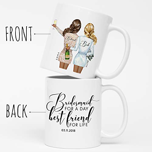 Personalized Bridesmaid Gifts - Custom Bridesmaid Coffee Mug - 11Oz - Wedding Gifts, Party Favors, Bridesmaids Gifts, Bridesmaids Proposal Gifts, Gifts For Bride's Tribe - Design 2 #TOP1