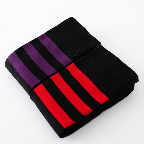 Kayhoma Extra Long Cotton Stripe Thigh High Socks Over the Knee High Plus Size Stockings…3