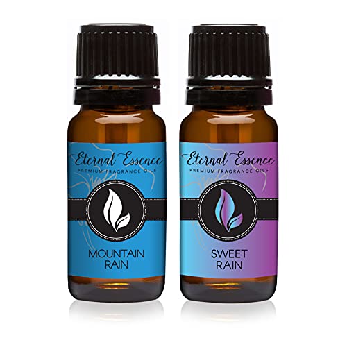 Image of Eternal Essence Oils 2 Pack 10ml Premium Fragrance Oil - Mountain Rain & Sweet Rain - for Candle, Soap Making, Aromatherapy, Diffusers, Home Care, & Humidifiers