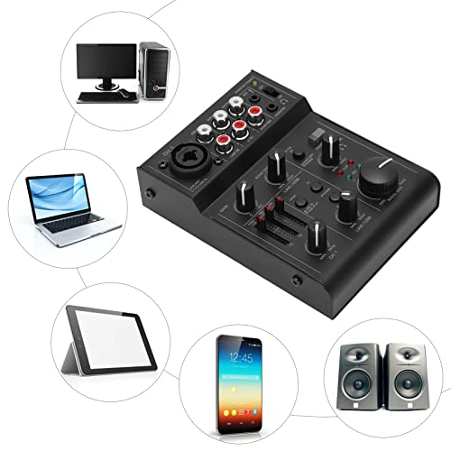Sound mixer mélangeur audio USB à effets et boîtier métal noir compact