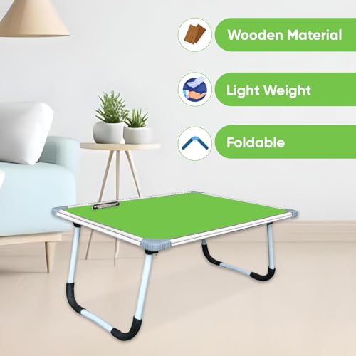 Image of YAJNAS Multipurpose Whiteboard & Laptop Table | Portable Study & Lap Desk for Bed with Laptop Support | Foldable Lap Bed Table, Ideal for Home & Office Presentation - (15 x 23, Green)