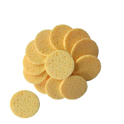 SEWACC Discos Desmaquillantes de Algodón 20 Unidades Esponjas Faciales Redondas 70×8 MM Piel Sensible Esponjas Limpiadoras Suaves para Limpieza Diaria y Viaje