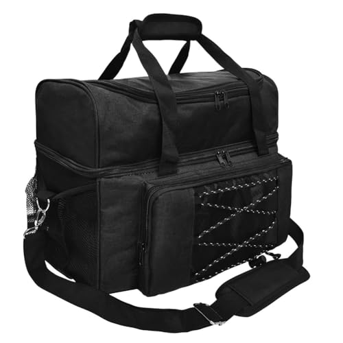 Bloepum Bag Bowling Tote Bag Holder with Padded Compartments Extra Space for 1 Single Pair of Bowling Easy Install,C