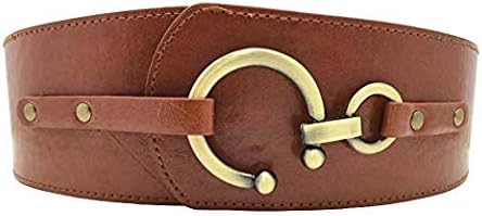 NauticalMart Women Wide Belts Elastic Cinch Stretch Band Wrap Decorative Retro High Waist Belt for Dresses (Brown)