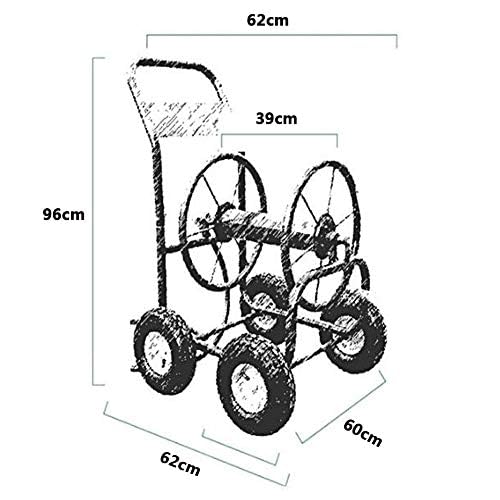 Carrello avvolgitubo industriale in metallo – Carrello resistente per giardino/cortile, può contenere fino a 150 m di tubo per una facile irrigazione e paesaggistica