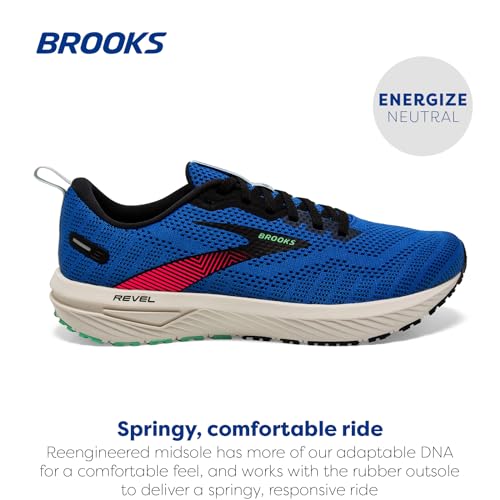 Brooks Brooks Men’s Revel 6 Neutral Running Shoe - Victoria Blue/Black/Spring Bud - 11.5 Medium