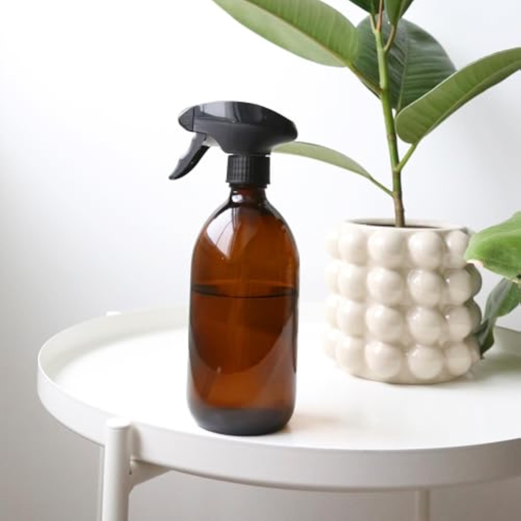 Amber Brown Trigger Spray Bottle with Black Mister Nozzle
