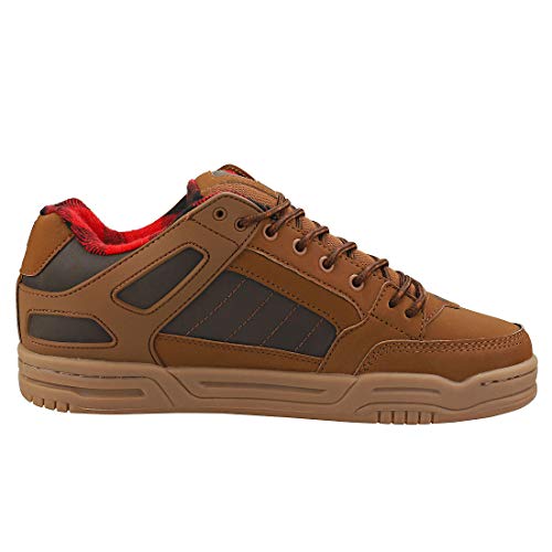 Image of Globe Tilt Mens Skate Trainers in Brown Plaid - 10 US