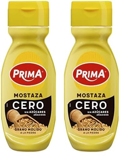Prima Mostaza Cero, mismo sabor sin azúcares añadidos. 265 g (Paquete de 2)