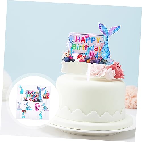 Luxshiny Princesa Animais Marinhos Design De Bolo Bolo De Feliz Aniversário Decoração De Frutas Deco