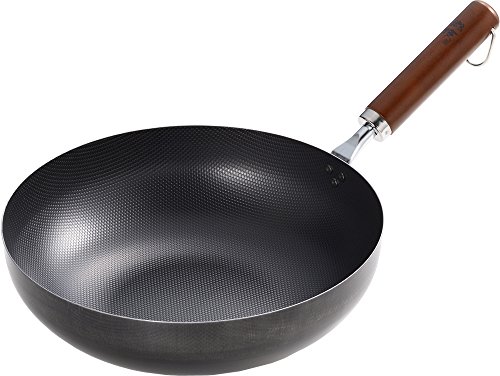 ヨシカワ 鉄製 木柄 いため鍋 28cm 3.9L フライパン シンプル IH・直火対応 燕三条 日本製 YJ2354
