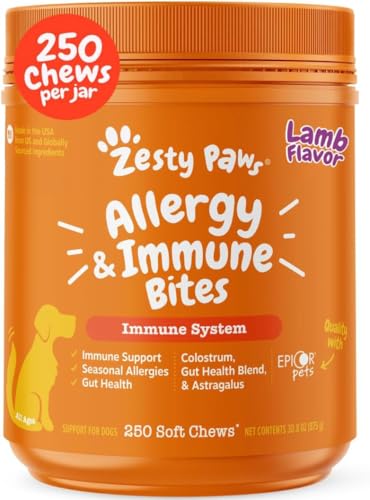 Image of Zesty Paws Dog Allergy Chews - Dog Allergy Relief, Lamb, 250 Ct
