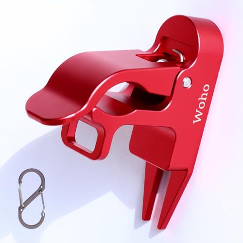 Woho Magnetic Cigar Holder for Golf Cart with Forked Base Stick into The Grass Golf Cart Cigar Holder with Divot Repair Tool for 30-60 Rings Cigar Clip with Dual Opening Carabiner Gift for Men (Red)