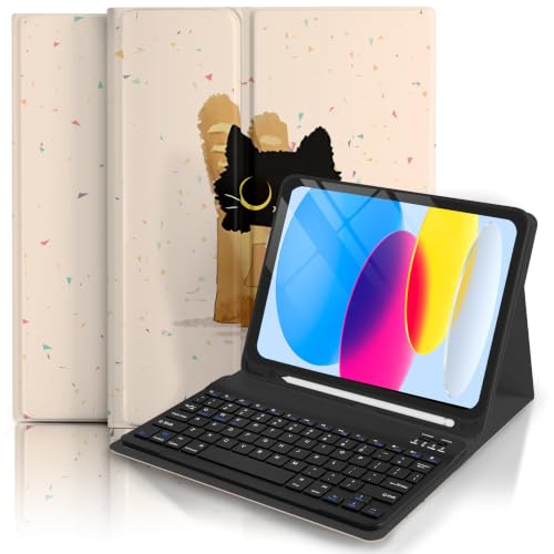 Teclado para iPad de 10.9 pulgadas para estudiantes y oficina con funda protectora estética