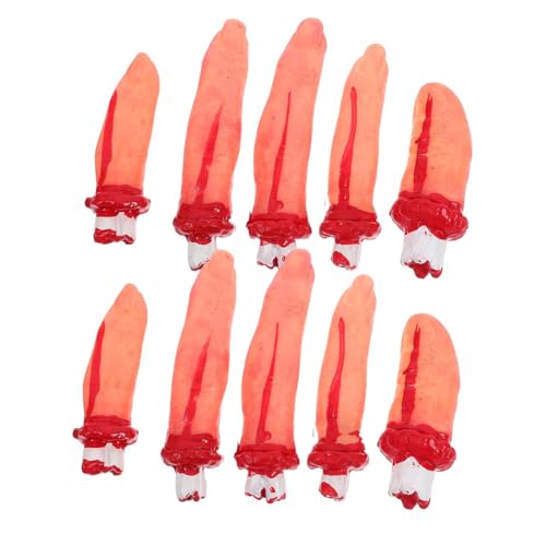 10 Pièces Accessoires Halloween Effrayants - Mains et Doigts Coupés Sanglants Réalistes pour Décorations Maison Hantée, Cosplay et Farces (Parties du Corps Factices, Décoration Horreur)