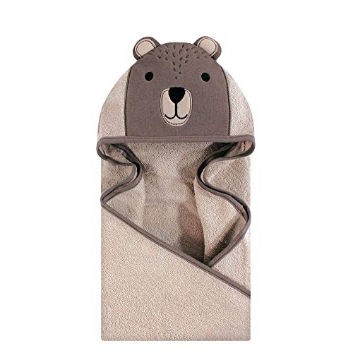 Hudson Baby Unisex Baby Cotton Animal Face Hooded Towel, Modern B...