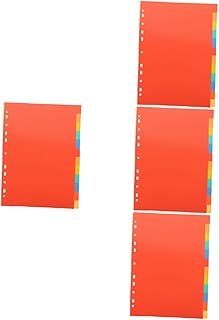 12 Conjuntos Divisor De Índice A4 Pasta De Arquivo De Plástico Pastas Coloridas Pastas De Arquivo Coloridas Marcadores De Página Divisores De Pasta Separadores De Fichário A4 NUOBESTY