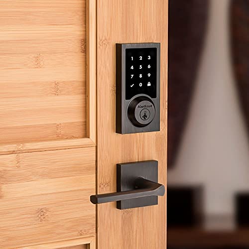 Image of Kwikset 916 Keyless Entry Touchscreen SmartCode Electronic Deadbolt Smart Lock Featuring SmartKey Security and ZigBee 3.0 Technology in Contemporary Venetian Bronze, Zigbee Hub Sold Seperately