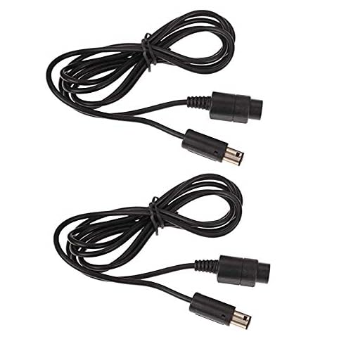 DARLINGTON & Sohns 2 manettes Noir Rouge + câble d'extension pour Manette Nintendo Game Cube Noir Extension GC câble Nintendo Wii