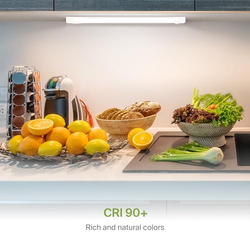 Image of ASD LED Under Cabinet Lighting Hardwired, 18 Inch 10W 2700K-5000K Selectable, 807LM, CRI90+, Direct Wire Linkable Under Counter Lights for Kitchen, Dimmable Under Cabinet Lights, White, UL Certified