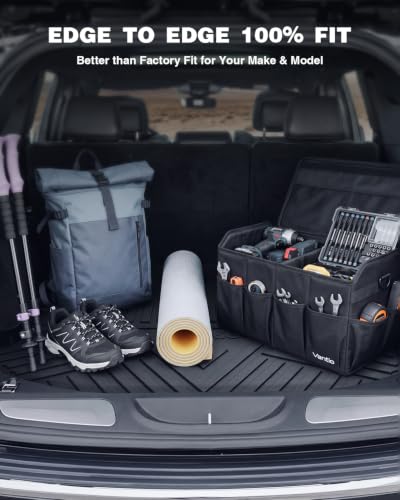 Image of Cargo Liner for 2011-2021 Jeep Grand Cherokee (Not for Grand Cherokee L), Custom Fit TPE Trunk Mat, All Weather Heavy Duty Waterproof Anti-Slip Cargo Tray Protector