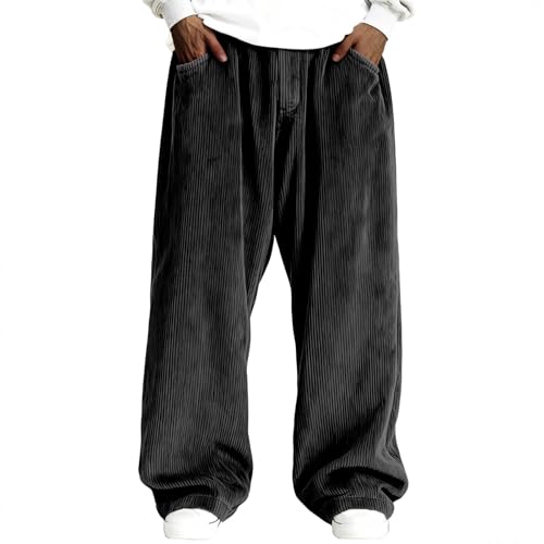 Ropa Crossfit Hombre Anchos Deportivas Pantalon Chandal Algodon Pantalones de Pana Pantalón Jogger Pantalón Pana con Bolsillos Negro Joggers Hombre Negro S
