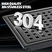 Kuaisailsk 6 Inch Square Shower Drain Set of 2 with Removable, Square Grille, 304 Stainless Steel, Includes Shower Drain Base Hair Filter, Black, for Bathroom, Kitchen, Balcony 2 Pack