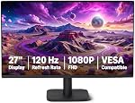 Amazon Basics Moniteur d'Ordinateur 23,8 pouces (60,45 cm) 1080P, 120 Hz, HDMI, DP, VGA, Compatible VESA pour Bureau, Maison