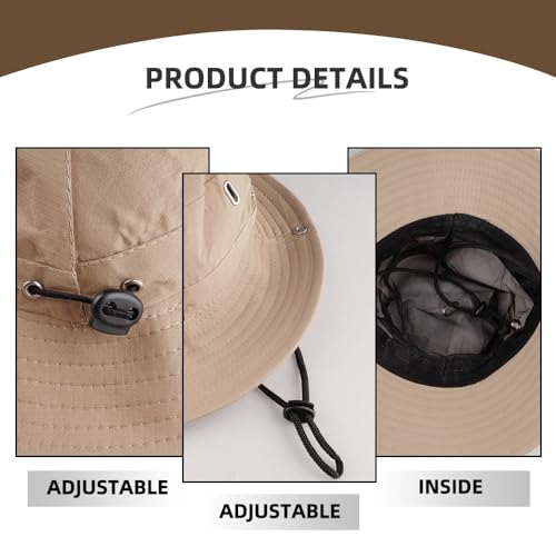 YunBey Sonnenhut Herren Damen Unisex, Breite Krempe UV Schutz Sonnenschutz, Ideal für Outdoor Wandern, Angeln, Gartenarbeit, Abenteuer