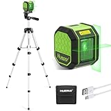 Laser Level with 42 Inch Tripod, Huepar 100Ft Self Leveling Laser Level Rechargeable Green Cross Line Lazer Leveler Tool for Picture Hanging, Tile, Home Renovation, Carrying Bag Included
