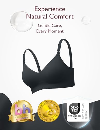 Image of Momcozy Nursing Bras for Breastfeeding, YN21 Seamless Ultra Comfort Maternity Bra, Natural Shape, Pregnancy Sleep Bralette