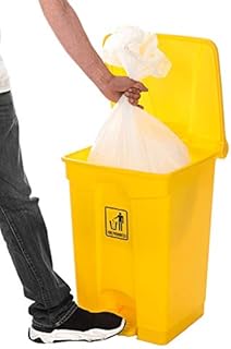 Costello Curvaso HQ PREMIUM YELLOW 68L PEDAL STEP ON WASTE DISPOSAL BIN COMMERCIAL PRODUCTS MEDICAL KITCHEN PLASTIC PROFESSIONAL RECYCLE RECYCLING FOOD CLINICAL MULTI PURPOSE INDOOR OUTDOOR