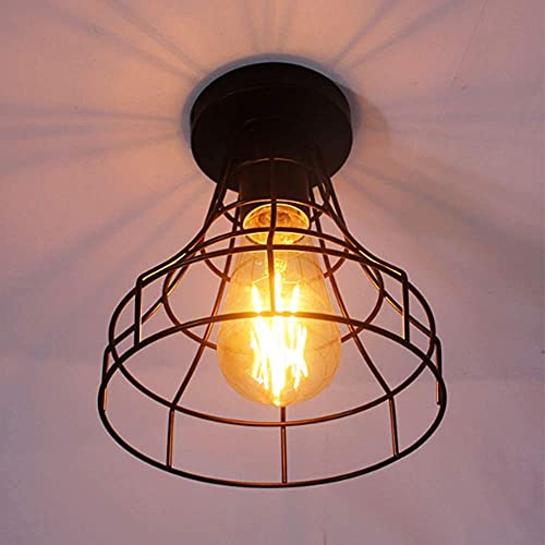 Éclairage de plafond E27 vintage au design soigné en métal pour salon élégant