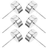 Hemobllo 6 Stück Metall Kerzenhalter mit Dorn Weihnachtskerzenbecher 4,2cm Silberner Kerzenständer für Tischdeko und Weihnachtsbaum