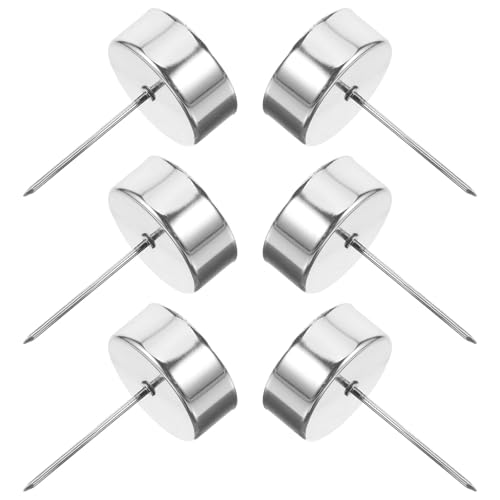 ANDRESLAD Soporte Metálico para Velas Navideñas con Punta Afilada Portavelas Cónico de Hierro Plateado Base de 42 CM y Clavo de 5 CM Juego de 6 Piezas para Decoración Festiva y Árbol de