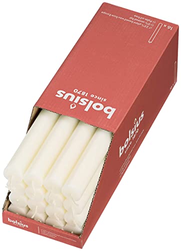 BOLSIUS - Rustic Household - Tapered - Dinner Candles - Soft Pearl-27 cm - Box 16 - Non Drip - Non Scented Candles, Ivory