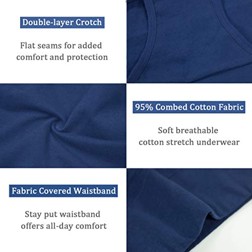 Image of wirarpa Women's Cotton Underwear High Waist Full Coverage Brief Panty Multipack