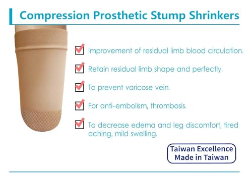 JianiMed Prosthetic Stump Shrinkers– Above Knee, 30cm, Compression, Amputee Socks, 20-30, Daily use, Taiwan Excellence 5XL - Thumbnail 3