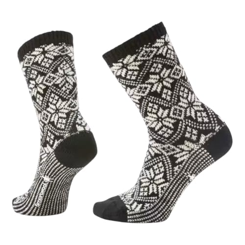 Smartwool Women's Everyday Cozy Traditional Snowflake Crew Socks - Black - Medium