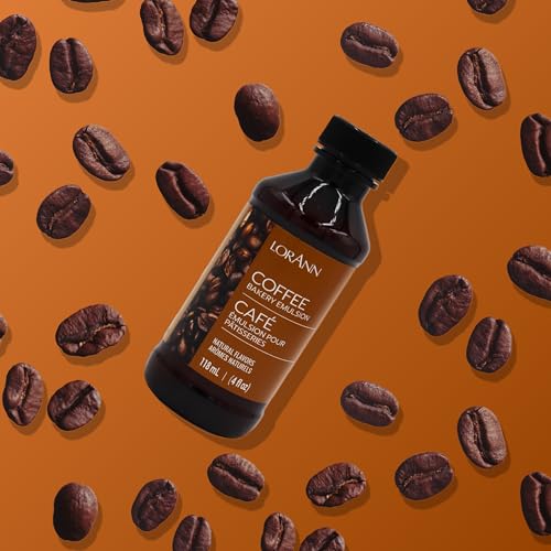 Lorann Bakery Emulsion Coffee / Kaffee Backemulsion Lebensmittelaroma Ideal zum Backen von Kuchen Keksen Plätzchen und für Füllungen wie Zuckerguss und Desserts - 118ml-