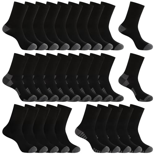 EverKnits 30 Pairs of Thin Crew Socks for Men & Women - Breathable Casual Socks in Bulk Wholesale Value Classical Pack