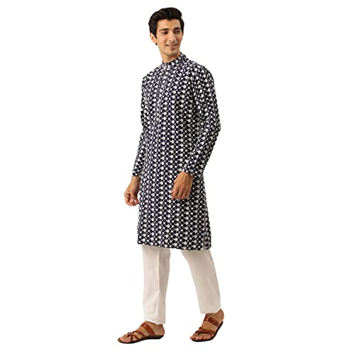 Image of SOJANYA (Since 1958 Men's Silk Blend Light Green Kurta & Nehrujacket with White Pyjama Combo